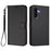 For Samsung Galaxy A37 5G / A56 5G / A36 5G Leather Case Wallet Stand Phone Cover with Wrist Strap - Black - 1