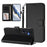 For Samsung Galaxy A16 5G / Galaxy A16 4G Leather Case Wallet Stand Phone Cover with Wrist Strap - Black - 3