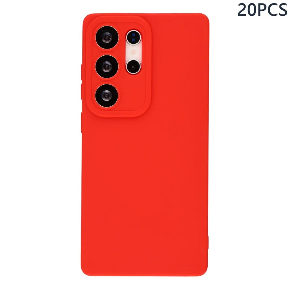 Bulk Purchasing 20Pcs For Samsung Galaxy S25 Ultra Case Precise Cutouts 1.3mm TPU Matte Phone Cover - Red - 1
