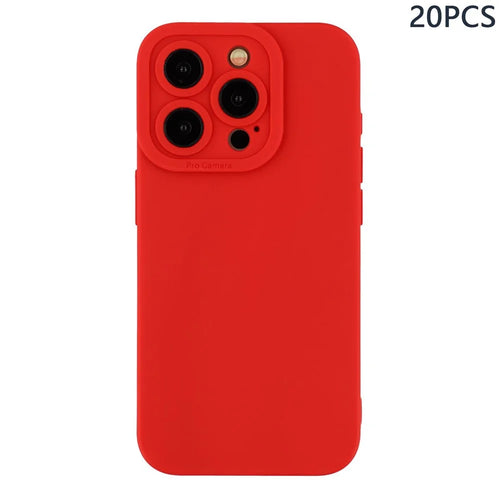 Bulk Purchasing 20Pcs For iPhone 15 Pro Max Case Precise Cutouts 1.3mm TPU Matte Phone Cover - Red - 1