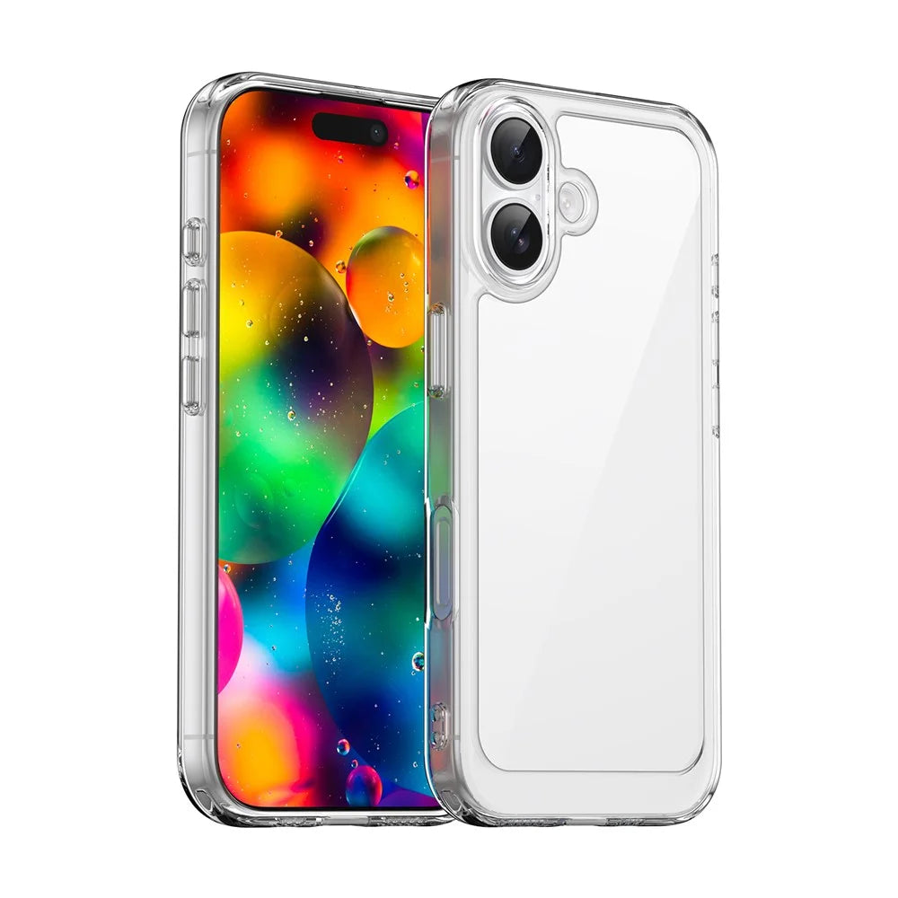 WANLONFENG For iPhone 17 Case  MF Series TPU Acrylic Clear Phone Cover with Tempered Glass Film - Transparent - 2