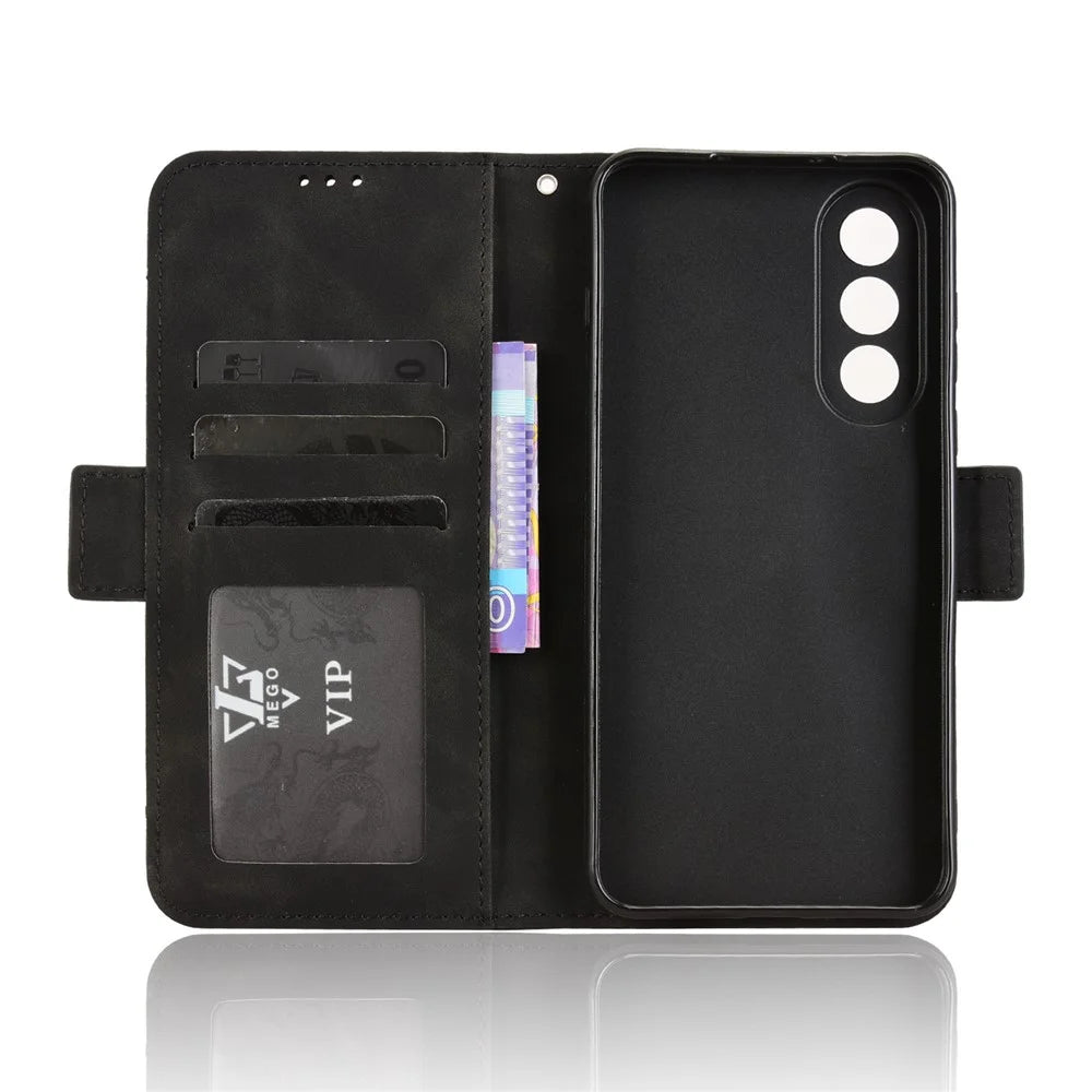 For OnePlus Nord 5 5G / Ace 5 Ultra 5G Leather Case Phone Wallet Cover with Multiple Card Slots - Black - 5