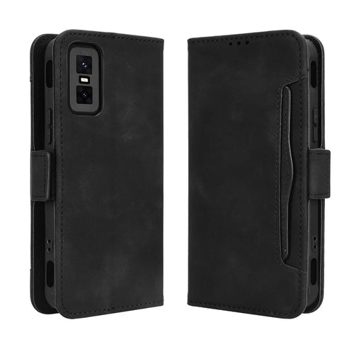 For Infinix GT 30 Pro 5G Leather Case Phone Wallet Cover with Multiple Card Slots - Black - 1