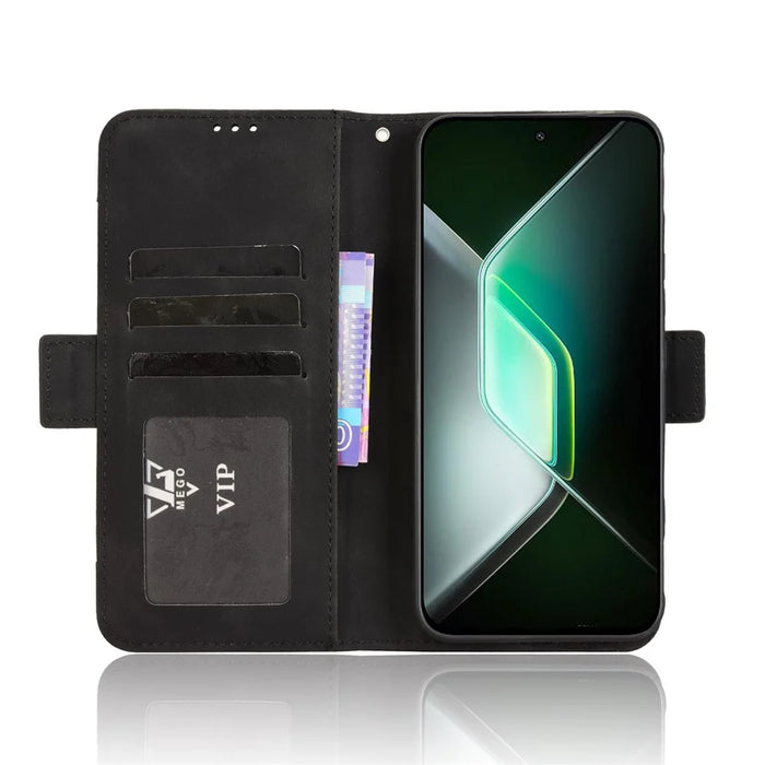 For Infinix GT 30 Pro 5G Leather Case Phone Wallet Cover with Multiple Card Slots - Black - 6