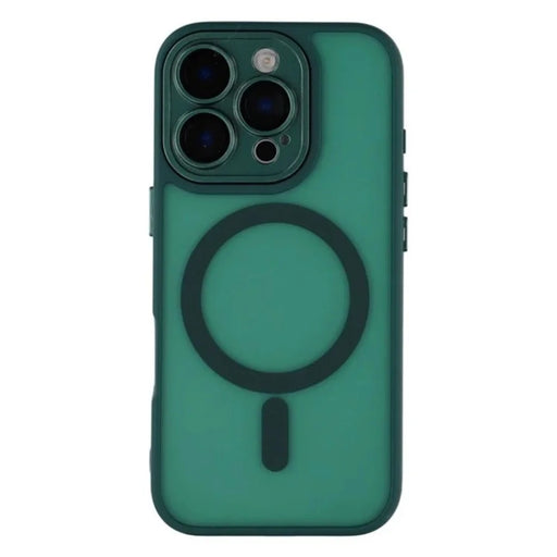 WANLONFENG For iPhone 16 Pro Max Case Compatible with MagSafe  QB Series PC TPU Phone Cover with Screen Film - Dark Green - 2