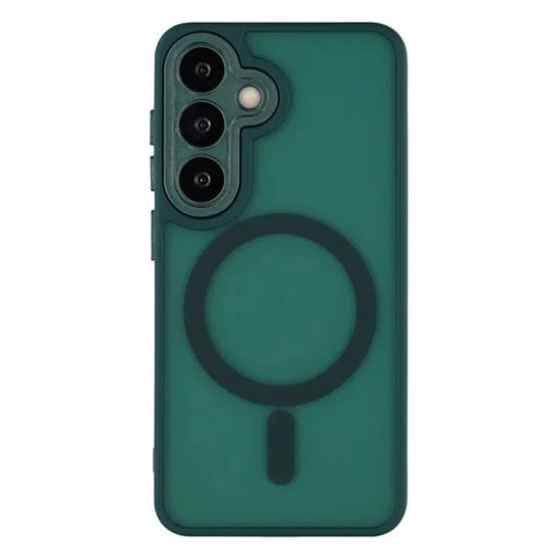 WANLONFENG For Samsung Galaxy S24 FE Magnetic Case  QB Series PC TPU Phone Cover with Screen Film - Dark Green - 2