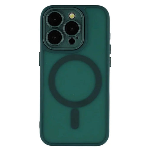 WANLONFENG For iPhone 15 Pro Max Case Compatible with MagSafe  QB Series PC TPU Phone Cover with Screen Film - Dark Green - 2