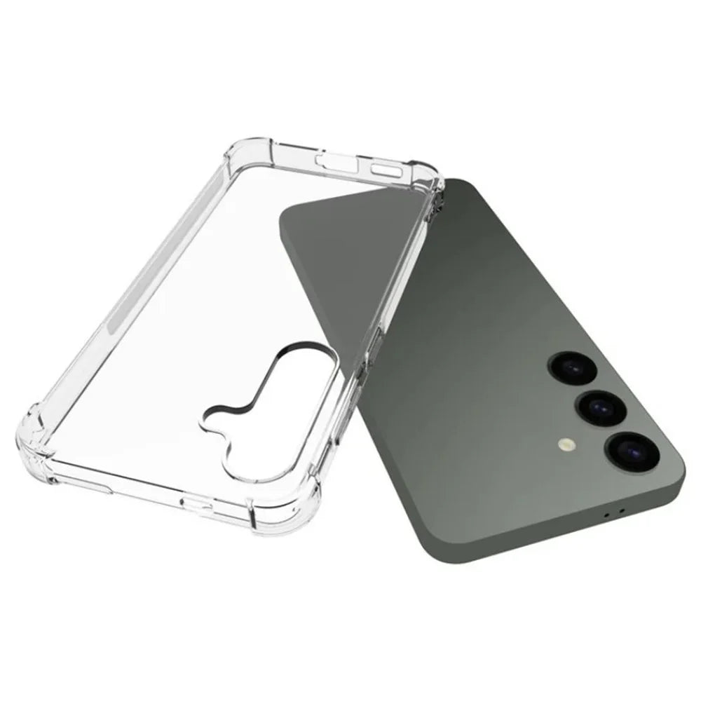 WANLONFENG For Samsung Galaxy S24 Back Cover  TM Series 2.0mm Clear TPU Phone Case (Big Lens Hole) - Transparent - 2