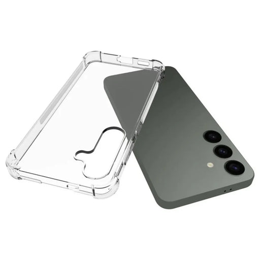 WANLONFENG For Samsung Galaxy S24 Back Cover  TM Series 2.0mm Clear TPU Phone Case (Big Lens Hole) - Transparent - 2