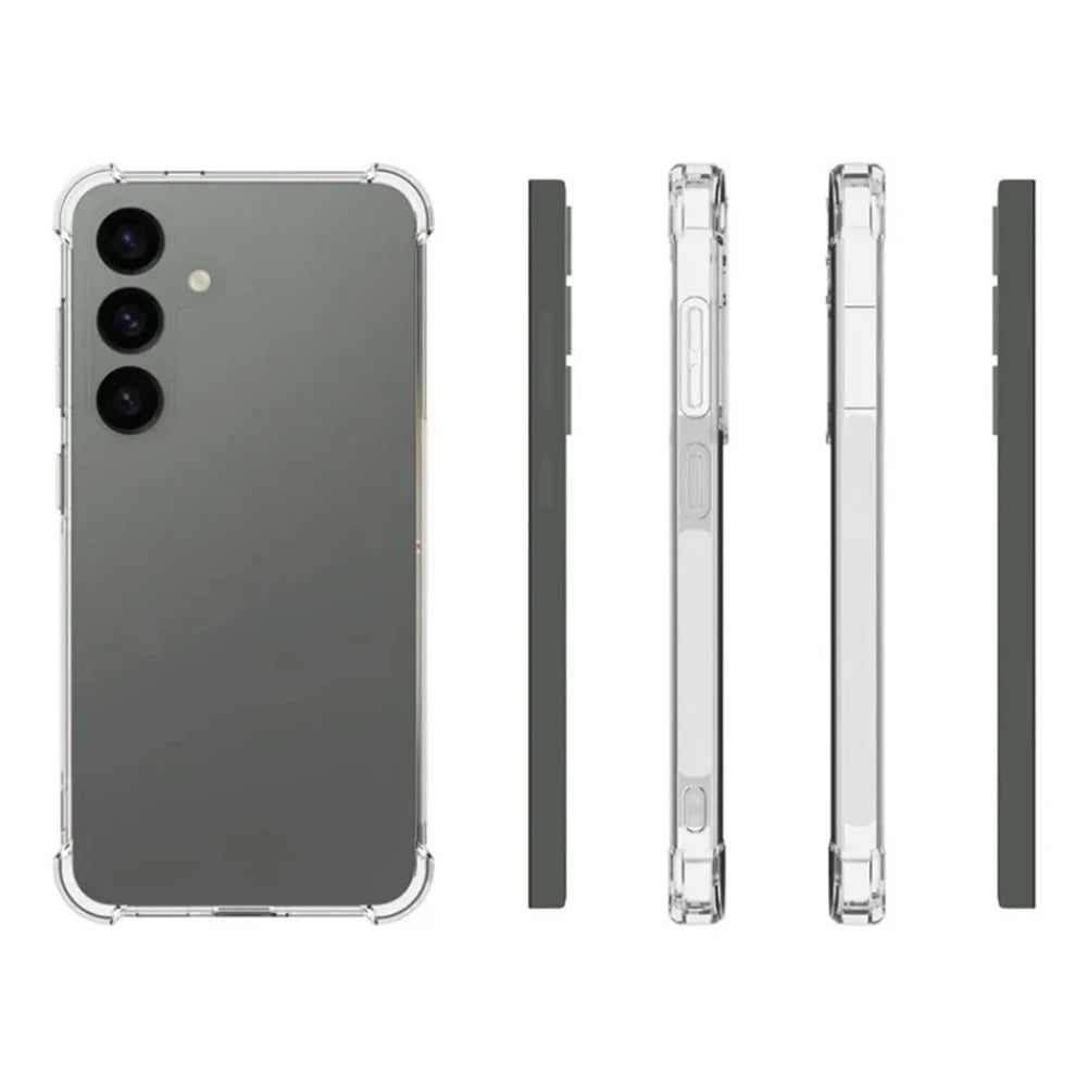 WANLONFENG For Samsung Galaxy S24 Back Cover  TM Series 2.0mm Clear TPU Phone Case (Big Lens Hole) - Transparent - 5
