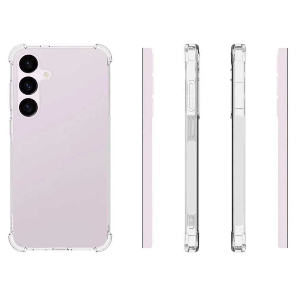 WANLONFENG For Samsung Galaxy S24+ Back Cover  TM Series 2.0mm Clear TPU Phone Case (Big Lens Hole) - Transparent - 5
