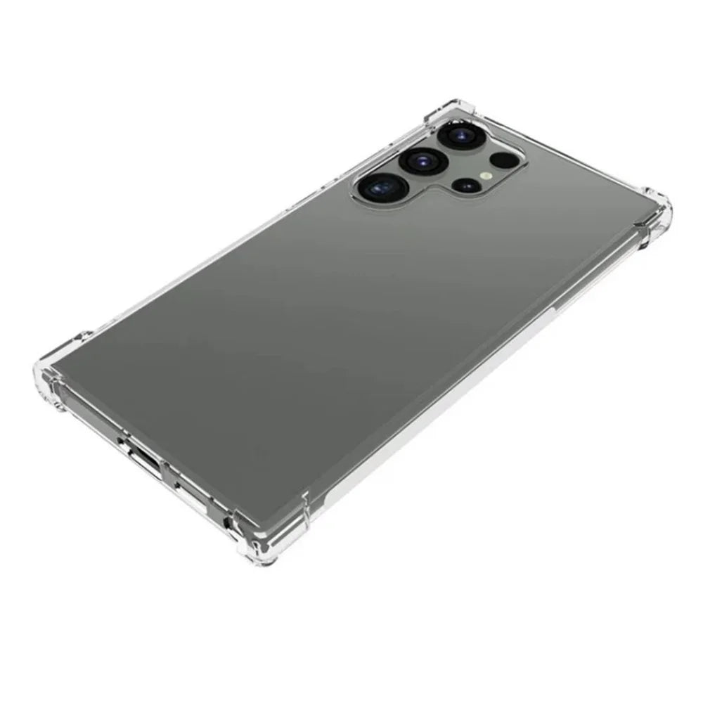 WANLONFENG For Samsung Galaxy S24 Ultra Back Cover  TM Series 2.0mm Clear TPU Phone Case (Big Lens Hole) - Transparent - 4