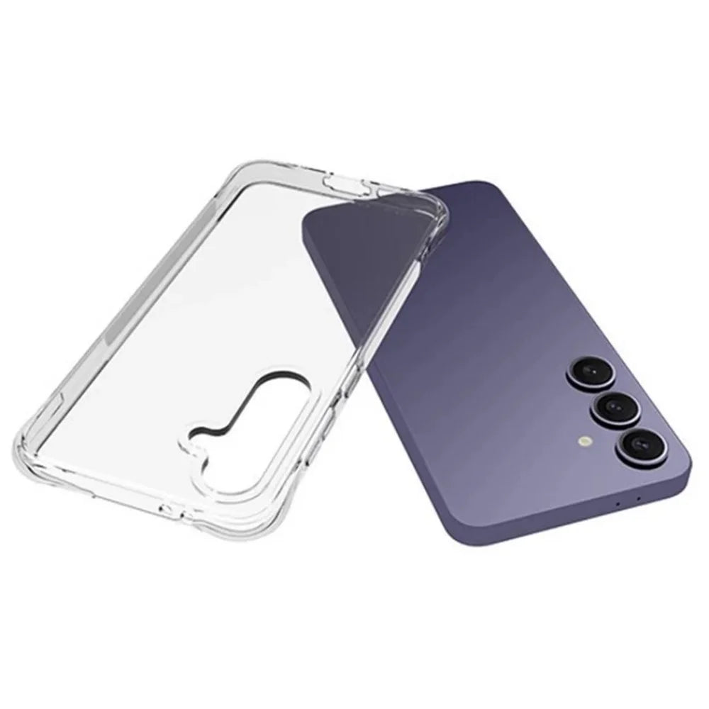 WANLONFENG For Samsung Galaxy S24 FE Back Cover  TM Series 2.0mm Clear TPU Phone Case (Big Lens Hole) - Transparent - 2