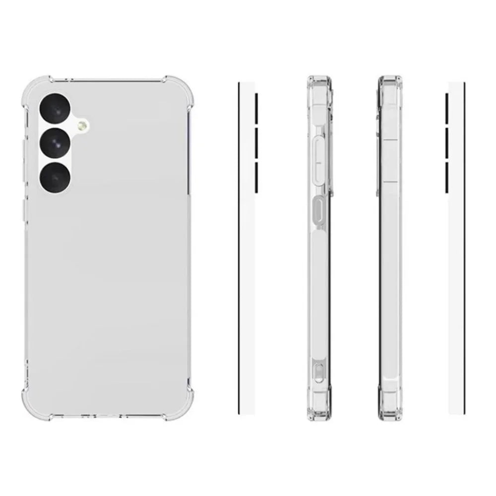 WANLONFENG For Samsung Galaxy A55 5G Back Cover  TM Series 2.0mm Clear TPU Phone Case (Big Lens Hole) - Transparent - 5