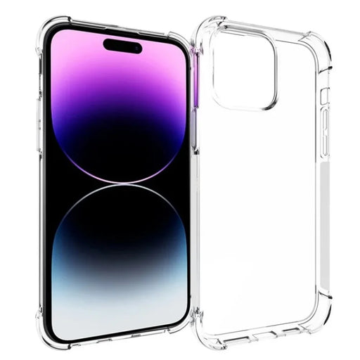 WANLONFENG For iPhone 15 Pro Max Back Cover  TM Series 2.0mm Clear TPU Phone Case (Big Lens Hole) - Transparent - 1