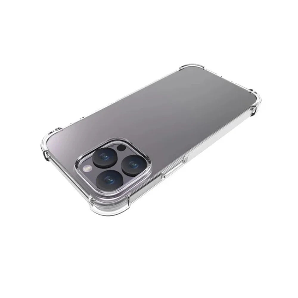 WANLONFENG For iPhone 15 Pro Max Back Cover  TM Series 2.0mm Clear TPU Phone Case (Big Lens Hole) - Transparent - 3