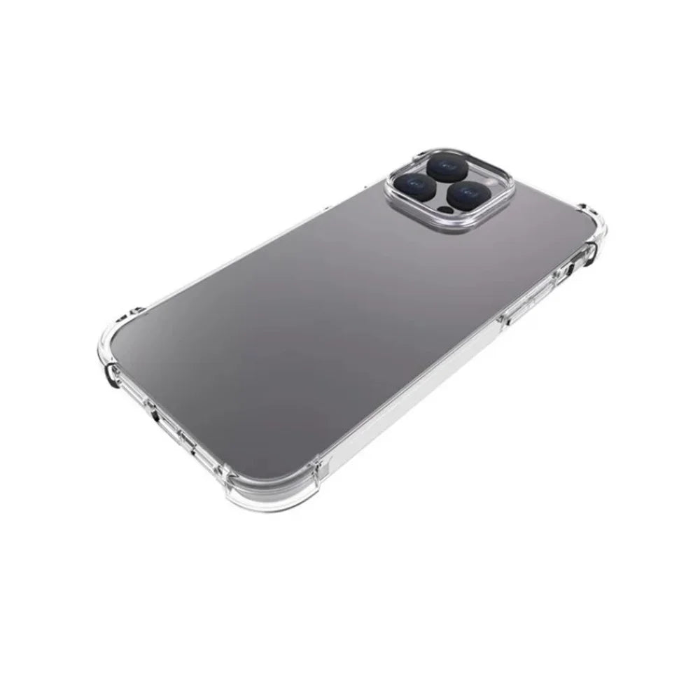 WANLONFENG For iPhone 15 Pro Max Back Cover  TM Series 2.0mm Clear TPU Phone Case (Big Lens Hole) - Transparent - 4