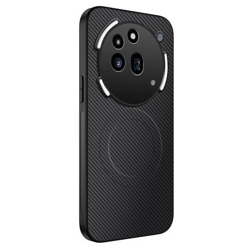 WANLONFENG For Nothing Phone (3a) Pro Magnetic Case  TQ Series Carbon Fiber Texture PC TPU Phone Cover - Black - 1