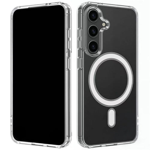 WANLONFENG For Samsung Galaxy S23 FE Clear Magnetic Case  LM2 Series Phone Cover (Big Lens Hole) - Transparent - 1