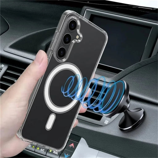 WANLONFENG For Samsung Galaxy S23 FE Clear Magnetic Case  LM2 Series Phone Cover (Big Lens Hole) - Transparent - 2