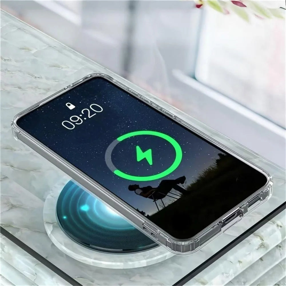 WANLONFENG For Samsung Galaxy A26 5G Clear Magnetic Case  LM2 Series Phone Cover (Big Lens Hole) - Transparent - 4