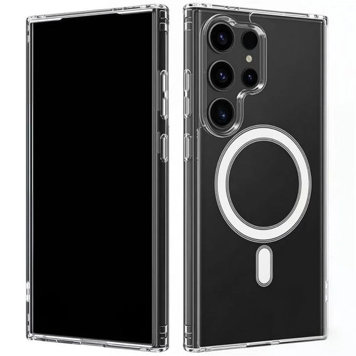 WANLONFENG For Samsung Galaxy S24 Ultra Clear Magnetic Case  LM2 Series Phone Cover (Big Lens Hole) - Transparent - 1