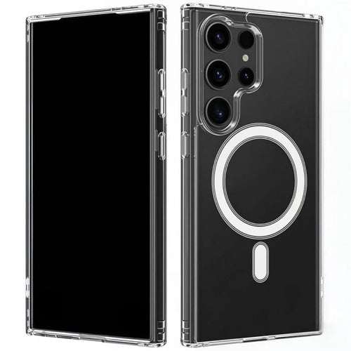 WANLONFENG For Samsung Galaxy S23 Ultra Clear Magnetic Case  LM2 Series Phone Cover (Big Lens Hole) - Transparent - 1