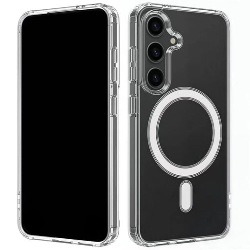 WANLONFENG For Samsung Galaxy S24 FE Clear Magnetic Case  LM2 Series Phone Cover (Big Lens Hole) - Transparent - 1