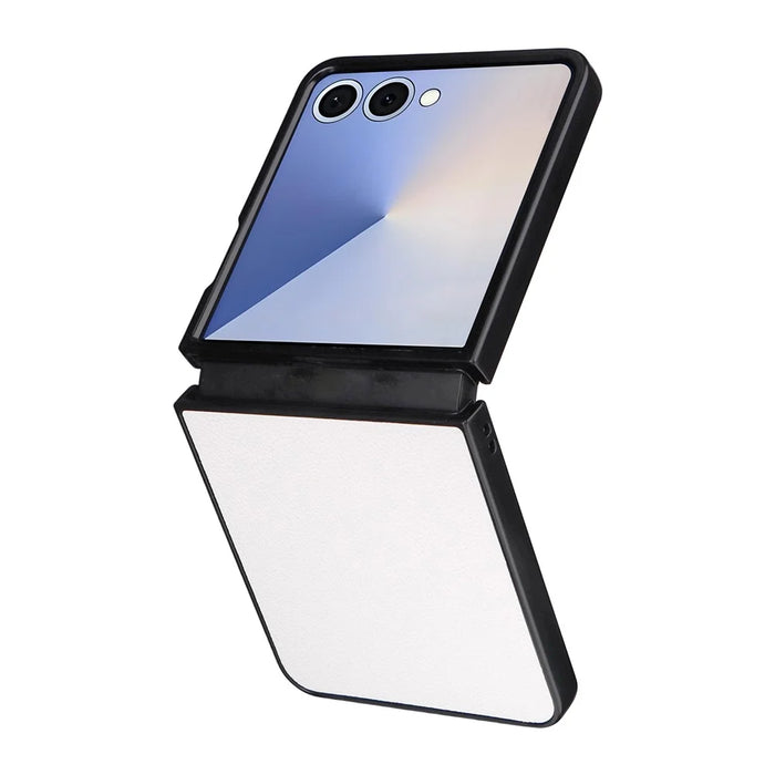 For Samsung Galaxy Z Flip7 5G Case Litchi Texture Leather + Hard PC Phone Cover - White - 6
