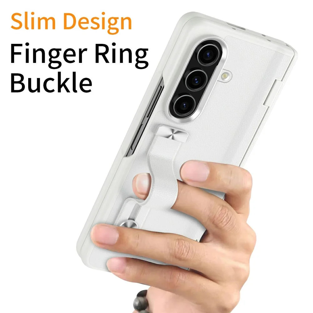 For Samsung Galaxy Z Fold7 5G Kickstand Case Anti-Drop Hard PC Phone Cover - White - 5