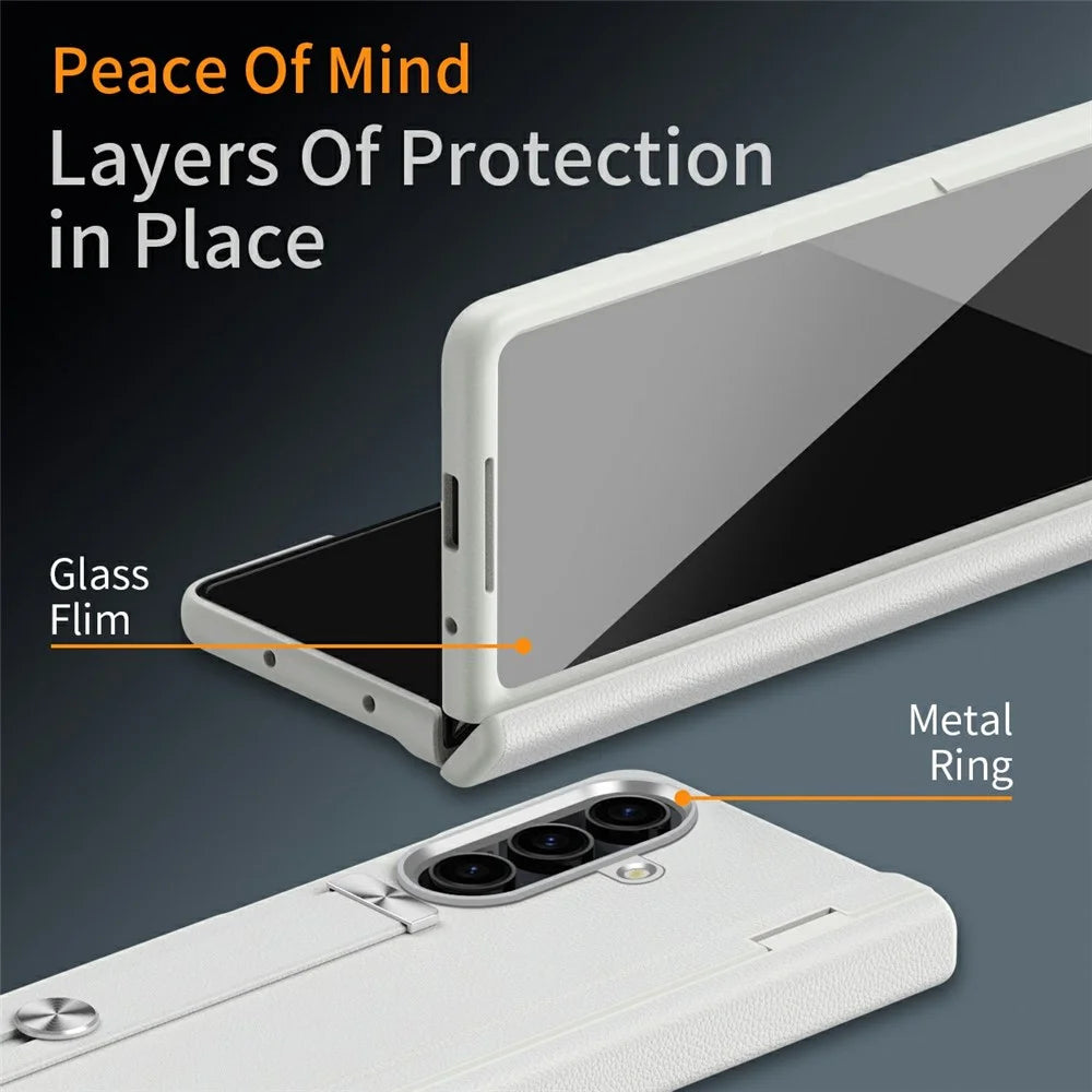 For Samsung Galaxy Z Fold7 5G Kickstand Case Anti-Drop Hard PC Phone Cover - White - 7