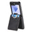 For Samsung Galaxy Z Flip5 5G Case Card Holder Kickstand Retro Texture Leather Back Cover - Black - 3