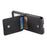 For Samsung Galaxy Z Flip5 5G Case Card Holder Kickstand Retro Texture Leather Back Cover - Black - 5