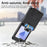 For Samsung Galaxy Z Flip5 5G Case Card Holder Kickstand Retro Texture Leather Back Cover - Black - 7