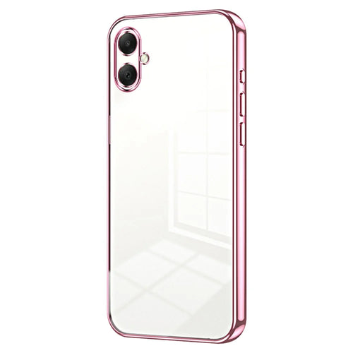 For Samsung Galaxy A08 5G / A08 4G / A07 4G Case Electroplating Frame Soft TPU Phone Cover - Pink - 1