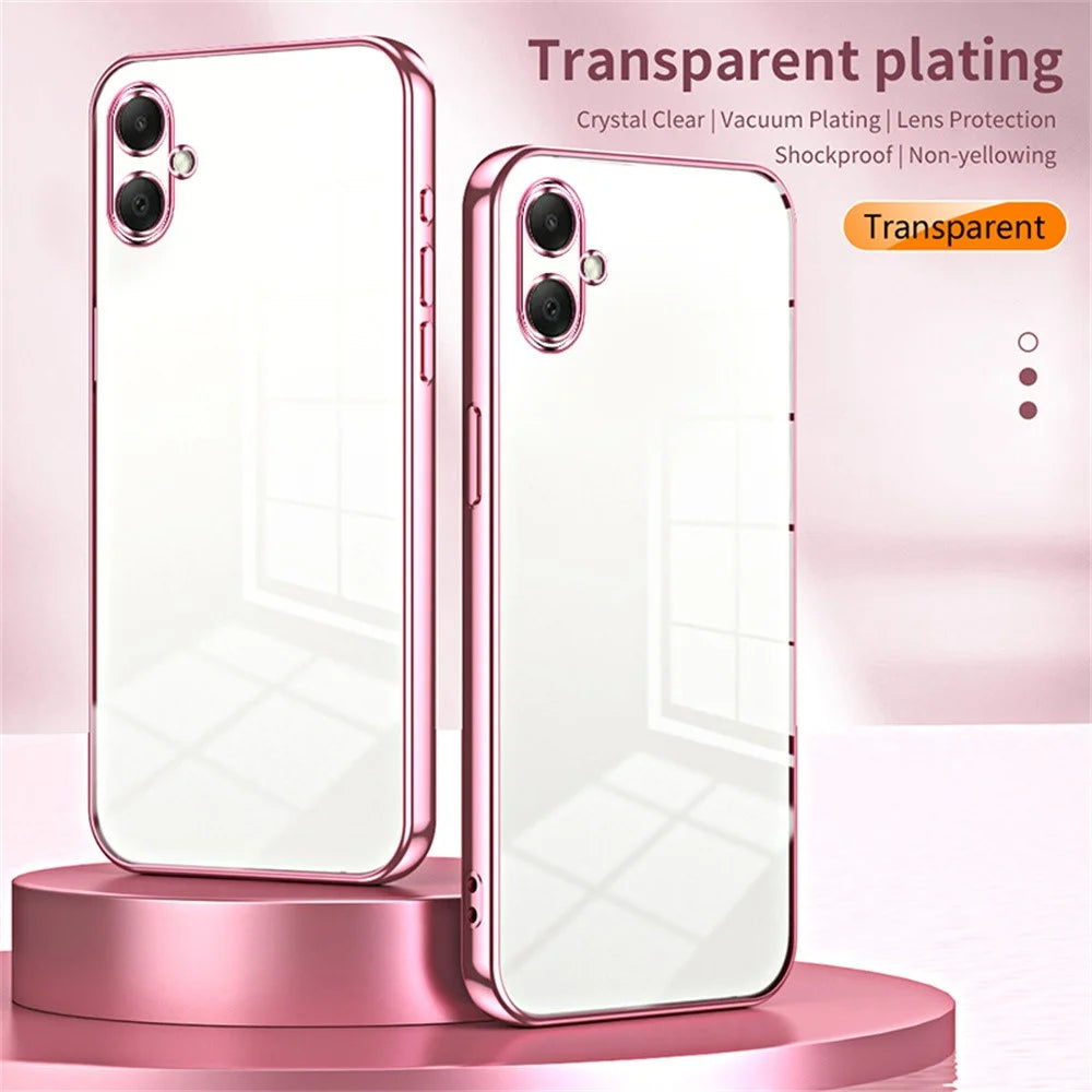 For Samsung Galaxy A08 5G / A08 4G / A07 4G Case Electroplating Frame Soft TPU Phone Cover - Pink - 2
