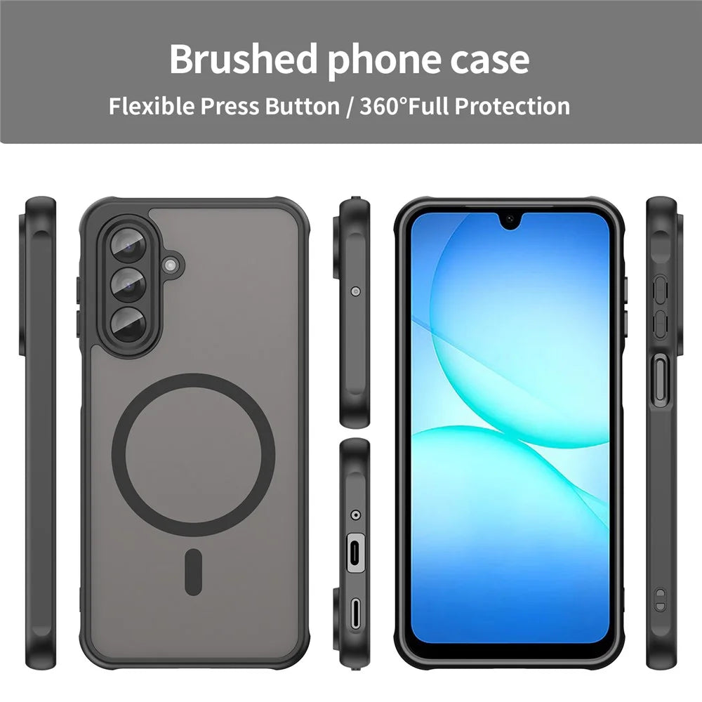 For Samsung Galaxy A18 5G / A18 4G / A17 5G / A17 4G Magnetic Case Anti Drop PC + TPU Phone Cover - Black - 3