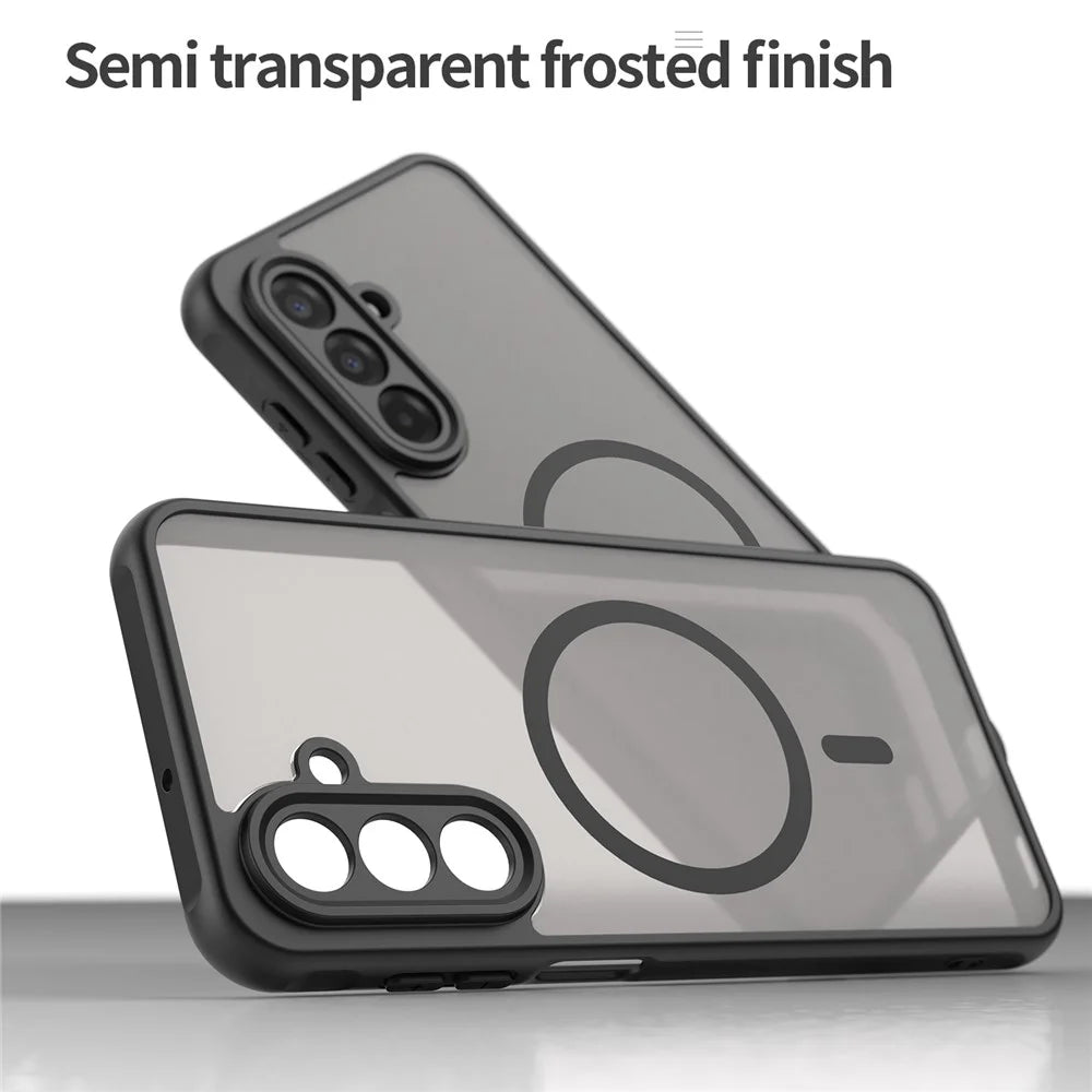 For Samsung Galaxy A18 5G / A18 4G / A17 5G / A17 4G Magnetic Case Anti Drop PC + TPU Phone Cover - Black - 6