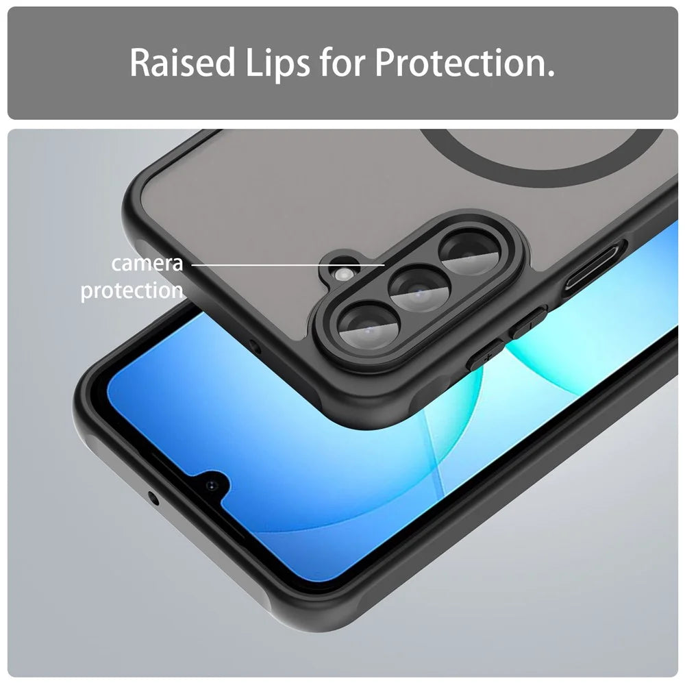 For Samsung Galaxy A18 5G / A18 4G / A17 5G / A17 4G Magnetic Case Anti Drop PC + TPU Phone Cover - Black - 7