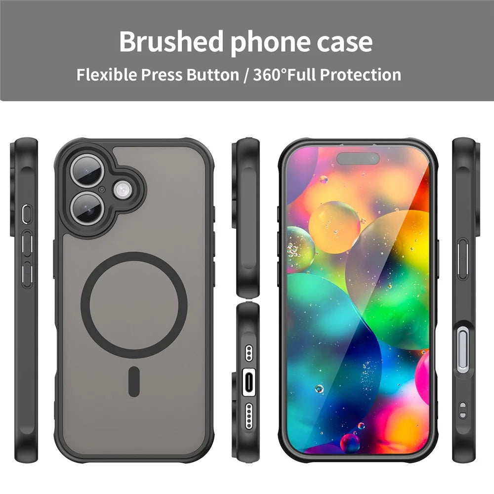 For iPhone 17 Case Compatible with MagSafe Anti Drop PC + TPU Phone Cover - Black - 3