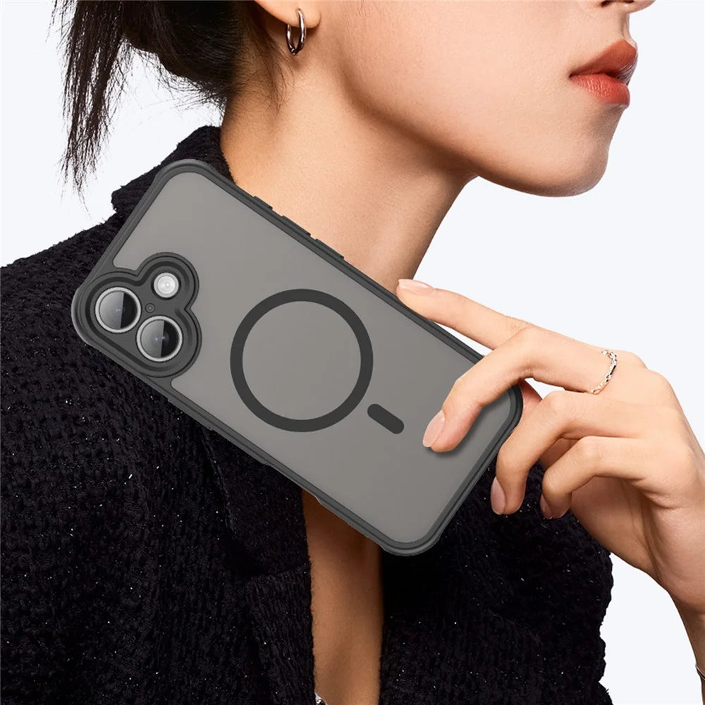 For iPhone 17 Case Compatible with MagSafe Anti Drop PC + TPU Phone Cover - Black - 4