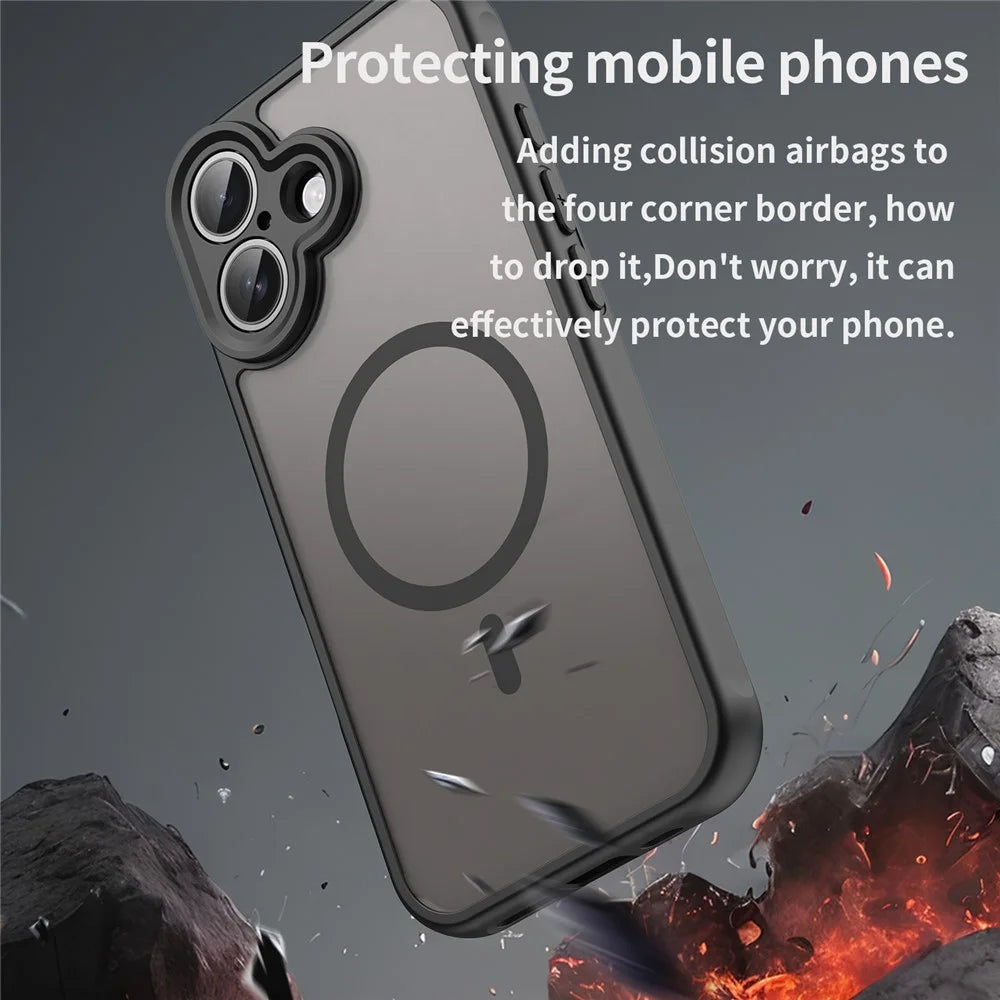 For iPhone 17 Case Compatible with MagSafe Anti Drop PC + TPU Phone Cover - Black - 5