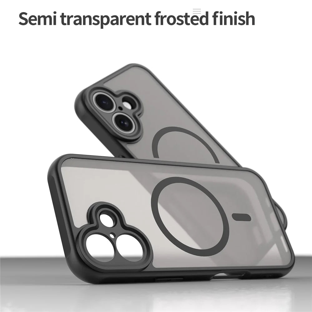 For iPhone 17 Case Compatible with MagSafe Anti Drop PC + TPU Phone Cover - Black - 6