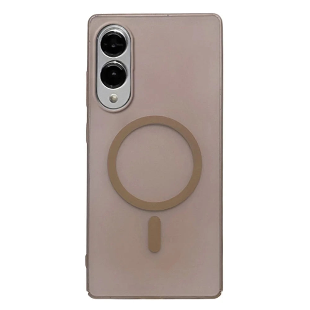 For Samsung Galaxy S25 Edge Magnetic Case Precise Cutouts Matte PC Phone Cover - Desert Gold - 1