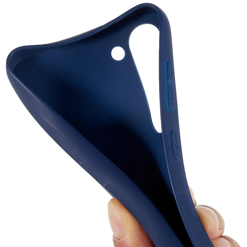 For Samsung Galaxy S23 Slim Fit Soft TPU Smooth Cover Matte Finish Coating Grip Phone Case - Sapphire - 4