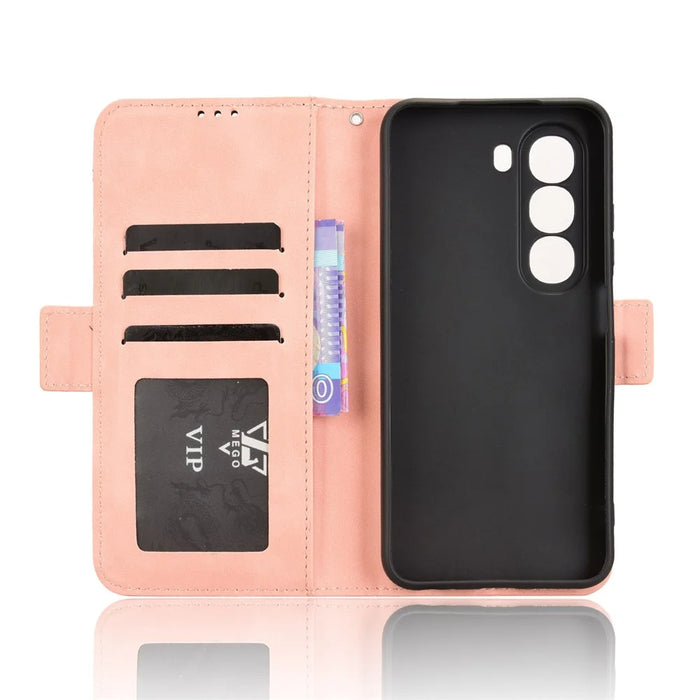 For itel A95 5G Leather Case Phone Wallet Cover with Multiple Card Slots - Pink - 5
