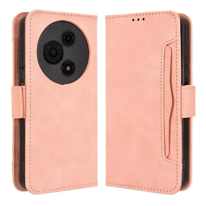 For TCL 605 4G / 60 SE Leather Case Phone Wallet Cover with Multiple Card Slots - Pink - 1