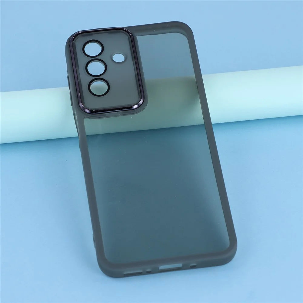 For Samsung Galaxy A18 5G / A18 4G / A17 5G / A17 4G / A26 5G Case Electroplated Camera Frame TPU Phone Cover - Transparent Black - 5