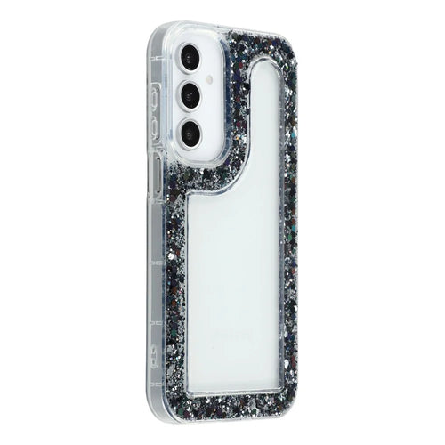 For Samsung Galaxy A16 4G / 5G Case Glitter Epoxy Soft TPU Clear Back Cover - Black - 1