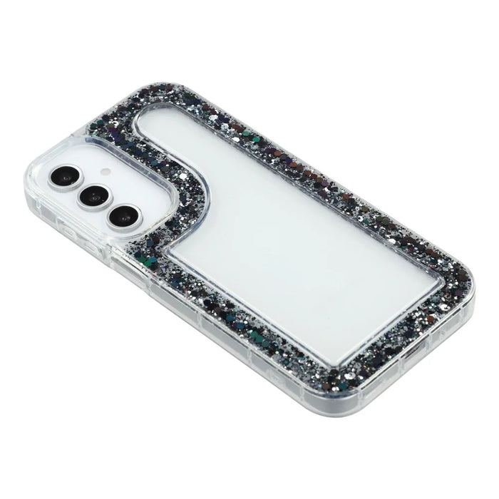 For Samsung Galaxy A16 4G / 5G Case Glitter Epoxy Soft TPU Clear Back Cover - Black - 4